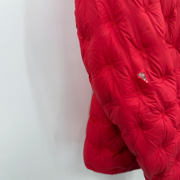 The North Face Womens Red 550 Down Fill Puffer Jacket Size M Flawed - Picture 5 of 9
